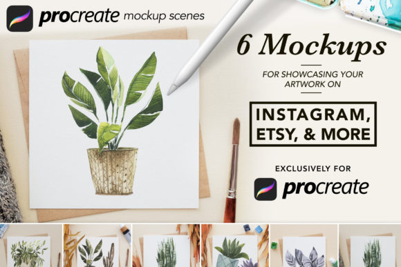 6 Procreate Artwork Mockups by Canvas Amp