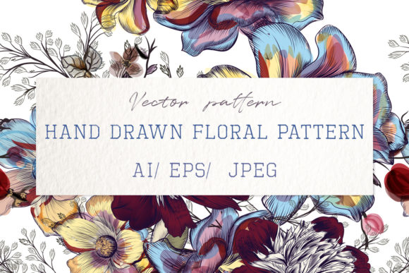 Beautiful Floral Vector Pattern Peony for Patterns