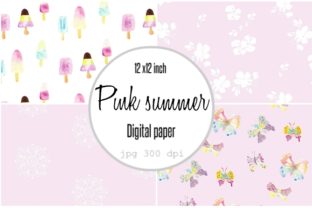 Digital Paper Pink Popsicles Summer Review