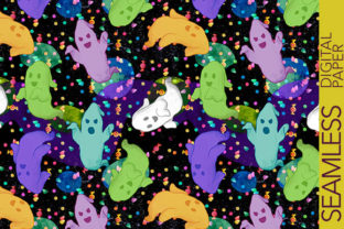 Funny Ghosts with Yummy Candies Around Patterns