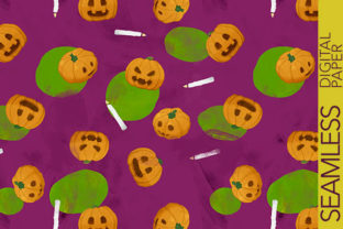 Funny Halloween Pumpkins with Candles Patterns
