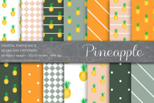 Pineapple Digital Papers: Tropical Patterns