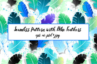 Seamless Pattern with Blue Feathers Review