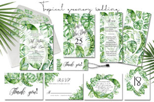 Tropical Greenery Wedding Suit Print Templates
