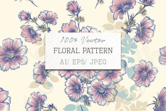 Vector Pattern Hand Drawn Cosmos Flowers Review