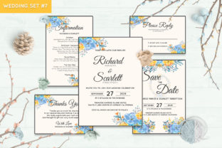 Wedding Invitation Set 7 Floral Style Print Templates